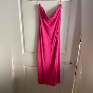 Nordstrom brand pink tube top double lined midi dress